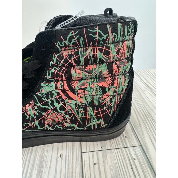 Vans Sk8 Hi Glow in the Dark Dark Omens Spider Web High Top Sneakers Women 7.5 - Picture 9 of 9
